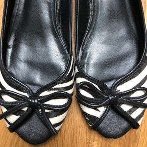 Franco Sarto 9.5 Black/White Zebra Wedge